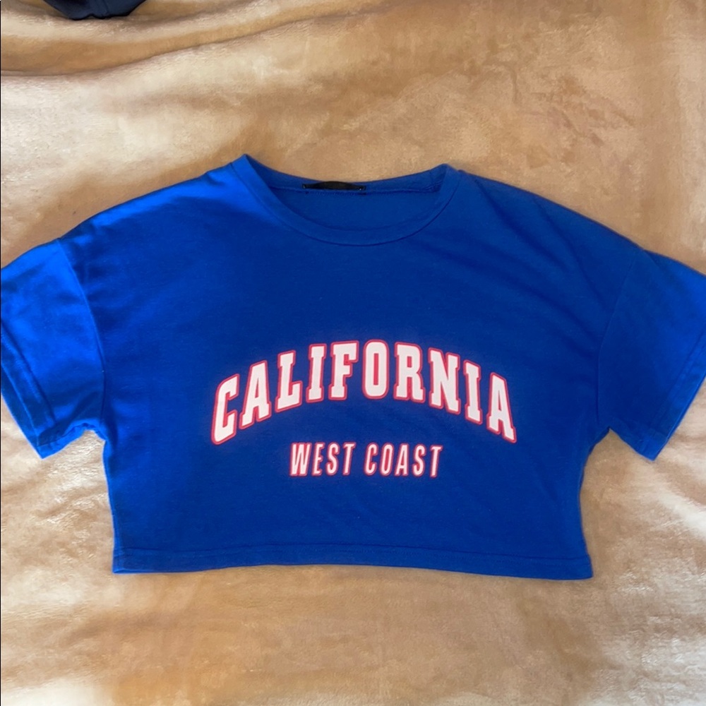 SHEIN Blue Short Sleeve California Tee